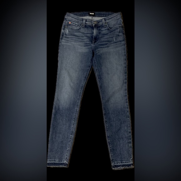 Hudson Natalie super skinny blue denim jeans Women’s 27 R 4 fringed hems EUC - Picture 4 of 13